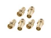 Unique Bargains 6 x 1 4PT 13mm Thread to 10mm Air Gas Pipe Brass Hose Barb Fitting Connector