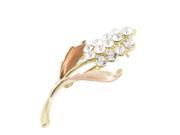 Unique Bargains Rhinestone Detailing Gold Tone Metal Flower Pin Brooch Decoration for Lady