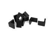 Black Rubber L Shaped Furniture Angle Iron Leg Covers Foot Pads 10 Pcs