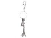 Unique Bargains Eiffel Tower Design Pendant Lobster Clasp Decor Keychain Key Ring Silver Tone