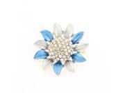 Dodger Blue Sunflower Rhinestones Decoration Pin Brooch Breastpin Gift for Lady