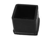 Black Rubber Furniture Table Foot Leg Covers Pad Floor Protector 25mmx25mm