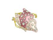 Unique Bargains Women Costume Plastic Rhinestone Butterfly Safety Pin Brooch Pink