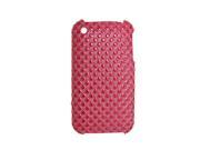 Non Slip Checked Coated Back Phone Case Red for iPhone 3G 3GS