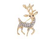 Unique Bargains Woman Banquet Party Decoration Gold Tone Metal Reindeer Type Brooch Pin