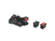 10 Pcs SPST ON OFF 2 Position Snap in Black Red Button Boat Rocker Switch