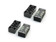 4Pcs 600V 15A Dual 3 Position Barrier Screw Terminal Block Wire Board