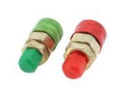 Unique Bargains Refrigerator Air Condition Quick Coupler Adapter 2 Pcs Red Green Gold Tone