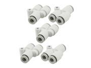 Unique Bargains 10 Pcs 6mm Tube Air Pneumatic Y Connector Push in to Connect Fittings