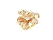 Unique Bargains Women Costume Flower Style Safety Pin Brooch Gold Tone Apricot