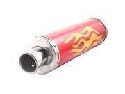 Motorcycle 25mm Inlet Round Outlet Tail Exhaust Tip Pipe Muffler Red