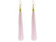 Unique Bargains Ear Hook Dangle Tassel Fringed Earrings Eardrop Pair Pink