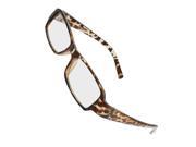 Unique Bargains Plastic Rim Animal Pattern Print Arms Rectangular Clear Lens Spectacles