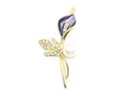 Unique Bargains Banquet Clear Rhinestones Detail Purple Bouquet Breastpin Brooch Pin for Ladies