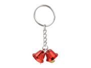 Unique Bargains 0.6 Dia Red Ring Bell Pendant Metal Split Ring Keyring Hanging Ornament