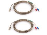 3.0m 10ft K Type Temperature Testing Thermocouple Sensor Wire Cable 2Pcs