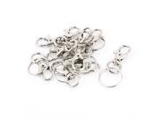 Unique Bargains 10 Pcs Silver Tone Swivel Trigger Lobster Claw Clasp Key Holder Keyring Findings