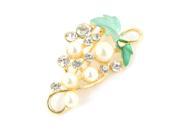 Unique Bargains Dress Clothing Floral Design Gold Tone Metal Brooch Green for Lady