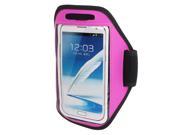 Sports Running Jogging Gym Armband Pouch Case Cover Holder Fuchsia for Note 2 3