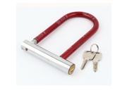 Unique Bargains Durable U Shaped Plastic Coated Alloy Bicycle Motorcycle Security Safeguard Lock w 2 keys