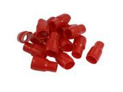 15 Pcs 28mm Battery Clips Terminals Boots PVC Insulated Covers Red