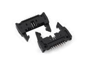 Unique Bargains Double Rows 2.54mm 16Pins Latching Straight IDC Pin Headers Connector 2Pcs