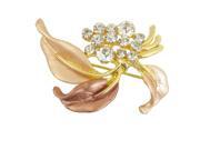 Unique Bargains Unique Bargains Women Dress Ornament Rhinestone Leaf Branch Design Pin Brooch Light Brown