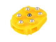Yellow Soft Plastic Handheld 7 Rollers Ball Body Gym Exercise Massager