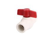 Unique Bargains 25mm x 25mm Slip Ends T Type Water Supply PVC Ball Valve White Red