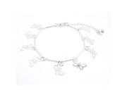 Unique Bargains Silver Tone Butterfly Detail Lobster Clasp Bracelet Anklet Foot Jewelry
