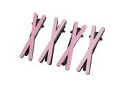 Unique Bargains Women Hairdressing Green Dotted Pink Cross Accent Hair Clip 4 Pcs