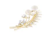 Unique Bargains Clear Cat Eyes Stone Rhinestone Detail Bridal Clothes Breastpin Pin Brooch