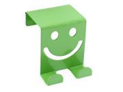 Smile Face Pattern Stainless Steel Over Door Hook Hanger Green