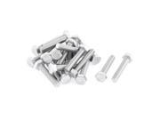 Unique Bargains M6 x 30mm Metric 304 Stainless Steel Fully Threaded Hex Head Screw Bolt 20 Pcs