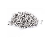 200 Pcs 13 64 x 51 64 Nickel Plated Oval Head Semi Tubular Rivets Silver Tone