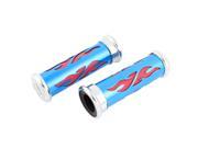 Unique Bargains Pair Motorcycle Blue Red Antislip Rubber Handlebar Wrap Handgrip Cover