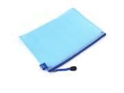 Unique Bargains 2 Pcs Zipper Closure Document Storage Paper Wallet Folder A5 File Bag Blue Clear