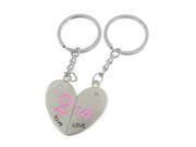 Lovers Pendant Metal Lovly Key Ring Key Chain 2 Pcs for Couple