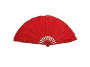Oriental Dancer Dancing Foldable Cloth Asian Fan Red 2 Pcs