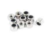 Unique Bargains 10pcs Mechanical Fasteners Nylon Insert Lock Hexagonal Nut 3mm Thread Dia