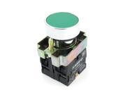 AC 240V 3A 1NO 1NC DPST Momentary Green Flat Round Push Button Switch