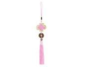 Embroidery 1 Coins Oriental Ornament Tassels Pendant Chinese Knot Pink