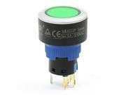 19mm 12VDC Voltage Green Ring Lamp Momentary Push Button Switch 1NO 1NC