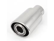 Unique Bargains Car 50mm Rolled Edge Oval Tip Stainless Steel Exhaust Muffler Tail Pipe