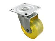 Unique Bargains Swivel Flat Plate 2 Single Wheel Caster Clear Yellow