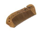 Unique Bargains Retro Wooden Natural Carved Pocket Comb Hair Care Tool
