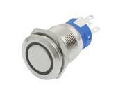 Unique Bargains Unique Bargains Angel Eye DC 24V Blue LED 19mm SPDT Momentary Stainless Steel Push Button Switch
