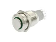 Unique Bargains Green LED Light 24V 16mm SPDT Stainless Steel Latching Pushbutton Switch 5A 250V