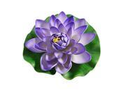 Unique Bargains Aquarium 6 Dia Emulational Lotus Flower Floating Plant Purple Green