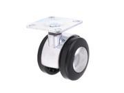 Unique Bargains Furniture 2 Double Plastic Wheel Plate Mount Swivel Caster